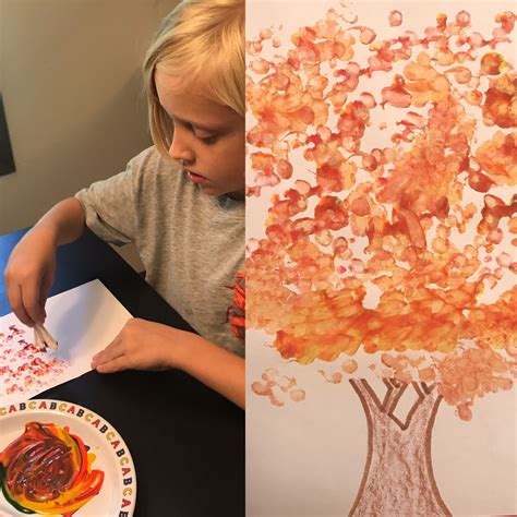 Q Tip Bundle Autumn Trees Kids Art Projects Art Activities Art For Kids