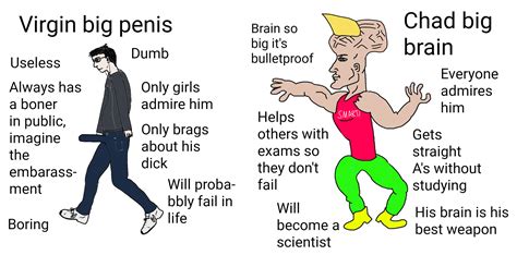 virgin big penis vs chad big brain r virginvschad