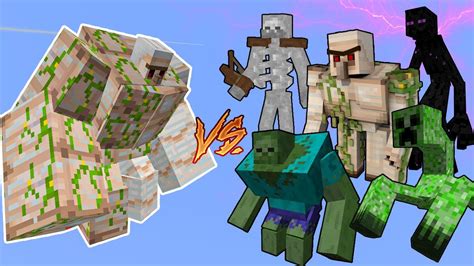 Giant Iron Golem Pe Vs Mutant Monsters In Minecraft Youtube
