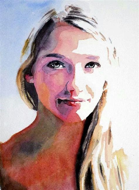 Watercolor Portrait Watercolor Pinterest Aquarelles Visages Et