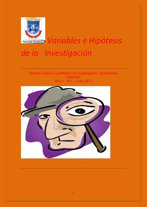 Revista De Variables E Hipótesis De La Investigación By Yoel2013 Issuu