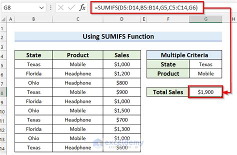 How To Use Sumifs Function In Excel With Multiple Criteria