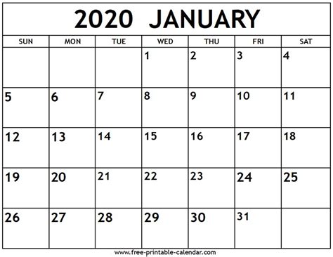 Take Downloadable January Through December 2020 Calendars Calendar