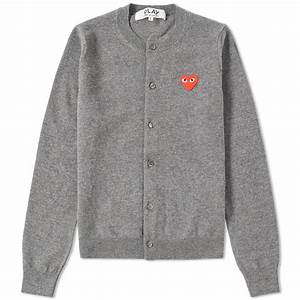 Comme Des Garcons Play Women 39 S Cardigan Grey Red End Uk