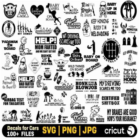 Car Decal Bundle Png Files Car Sticker Svg Car Window Decals Svg Car