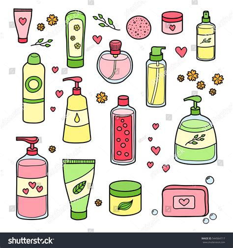 Collection Hand Drawn Beauty Products Body Stock Vector Royalty Free Shutterstock