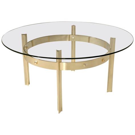 Tubular Brass And Glass Custom Coffee Table At 1stdibs Tubular Coffee