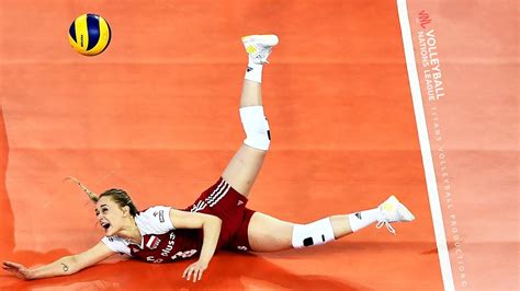 Best Volleyball Digs Saves Crazy Volleyball Actions Womens Vnl 2019 Youtube