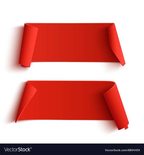 Two Curved Red Banners Royalty Free Vector Image