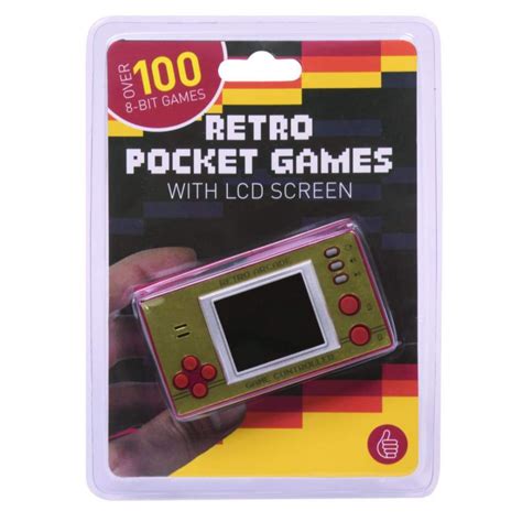 Retro Pocket Game Console With Lcd Screen Gold And White