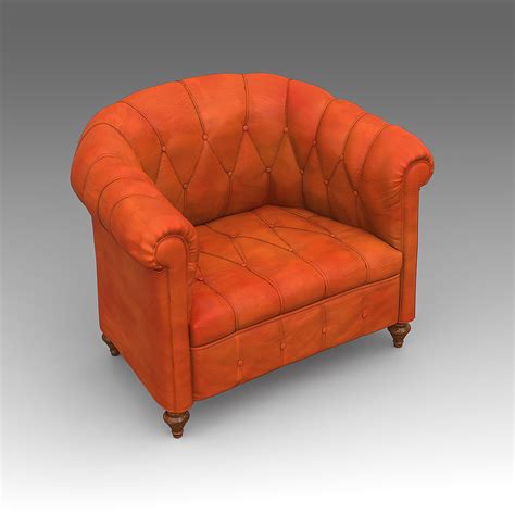 3d Model Leather Armchair 01 Cgtrader
