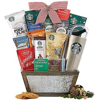 It's officially that time of year. Starbucks Christmas Gift Basket | Tea Coffee Gifts to the USA
