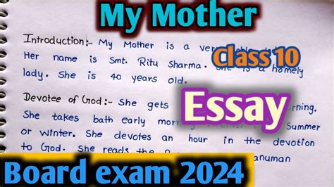 My Mother Essaymy Mother Essay In Englishmy Mother Essay Class 10th