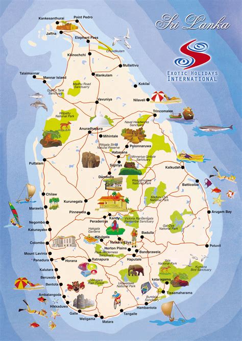 Sri Lanka Map Tourist Attractions