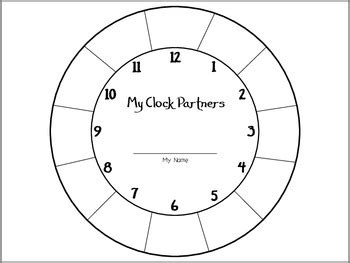 Clock Partners Student Sheet By The Price Of Teaching Tpt