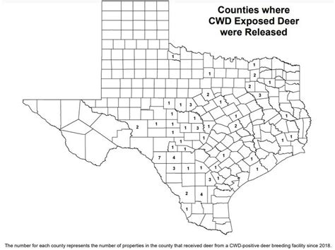 The Texas Counties With Cwd Exposed Release Sites