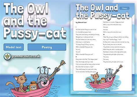 Year 3 Model Text Poetry The Owl And The Pussy Cat Gbsct P3