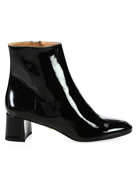 Aquazzura Women S Grenelle Patent Leather Ankle Boots Black Lyst