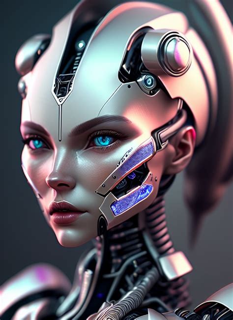 Closeup Portrait Of A Robot Girl A Porcelain Face And Head Rob Arthub Ai