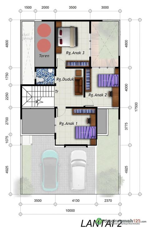 Artinya bila anda mau buat rumah 100 m² tinggal kalikan 2,5 juta. LT 2 ~ Desain Rumah Online
