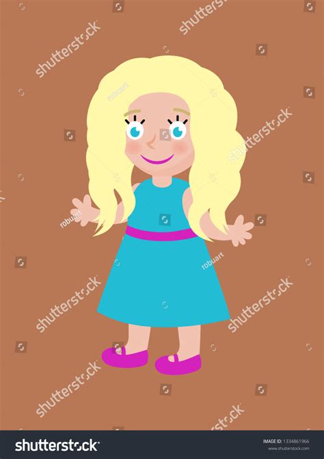 Blonde Doll Long Hair Big Blue ภาพประกอบสต็อก 1334861966 Shutterstock