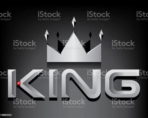 King Typography With Crown Emblem Design Vector Stock Illustration