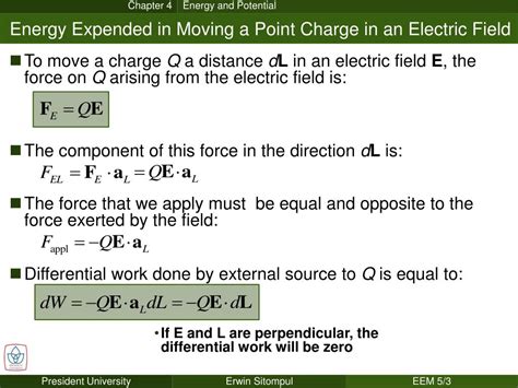 Ppt Energy Expended In Moving A Point Charge In An Electric Field
