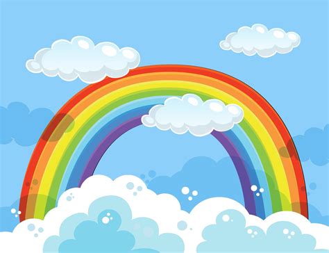 A Beautiful Rainbow Over The Sky 358973 Vector Art At Vecteezy