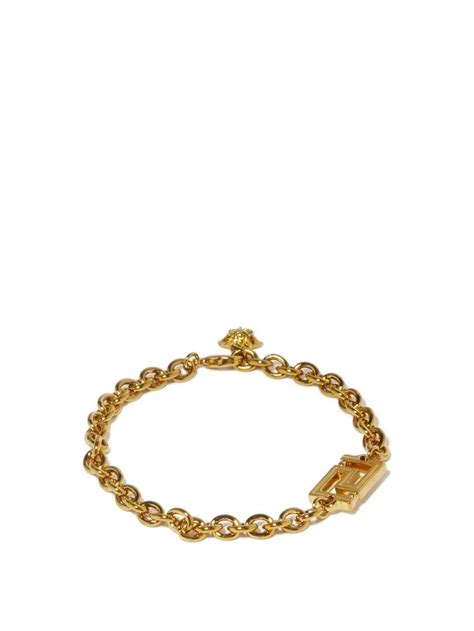 Greca Charm Chain Bracelet Versace Gold Bracelet Chain Minimal