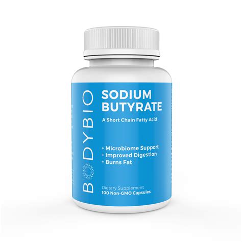 Bodybio Sodium Butyrate Gut Health Supplement 100 Capsules