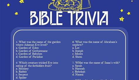 Printable Bible Quiz With Answers