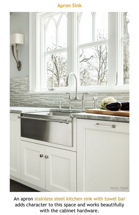 I attached the handle to the bottom of the shelf to use as a towel bar then using a piece of wood saved from another project. Apron Stainless Kitchen Sink with towel bar | Kitchen sink ...