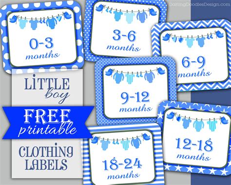 Free Printable Childrens Clothing Size Labels Darling Doodles