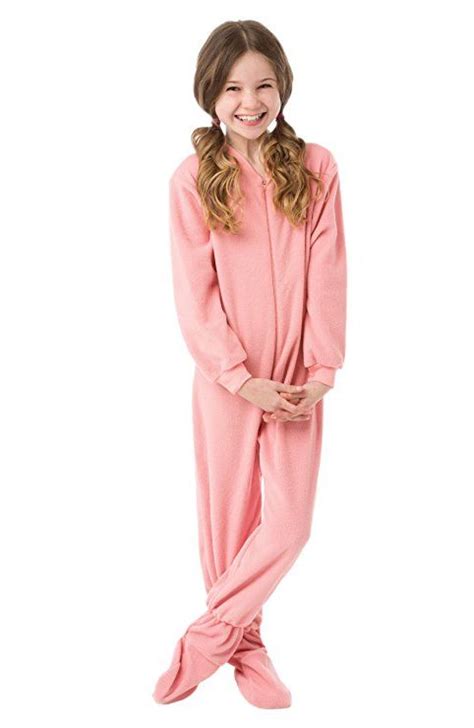Little Girls Infant Toddler Pink Fleece Footed Pajamas Onesie Sleeper