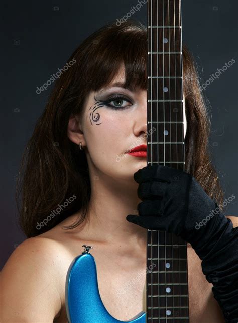 The Naked Girl With A Guitar Stock Photo By Samodelkin