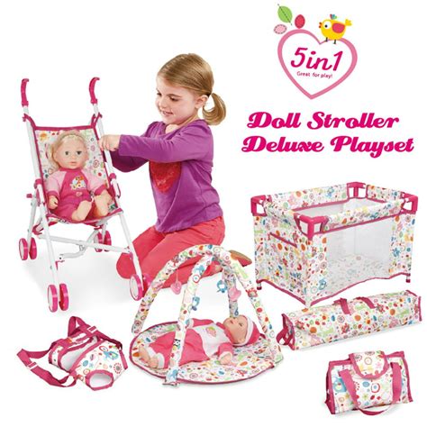 Liberty Imports 5 In 1 Deluxe Newborn Baby Doll Stroller Nursery