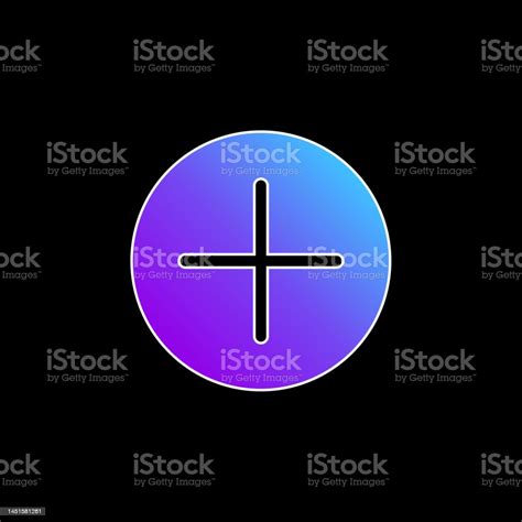 Addition Button Blue Gradient Vector Icon Stock Illustration Download