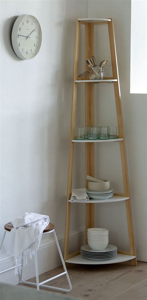 5 tier corner ladder shelf: This corner ladder-style shelf is perfect for almost any ...