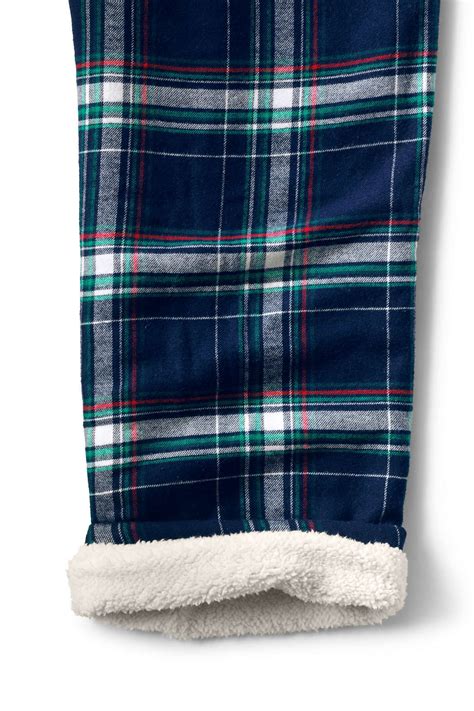 Mens Sherpa Lined Flannel Pajama Pants From Lands End Flannel