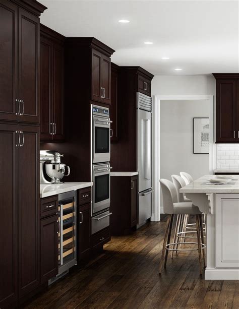 Check out our kitchen sinks and faucets for an extra accent. Lily Ann Cabinets York Chocolate cabinet line. We offer a premium selection of solid ha ...