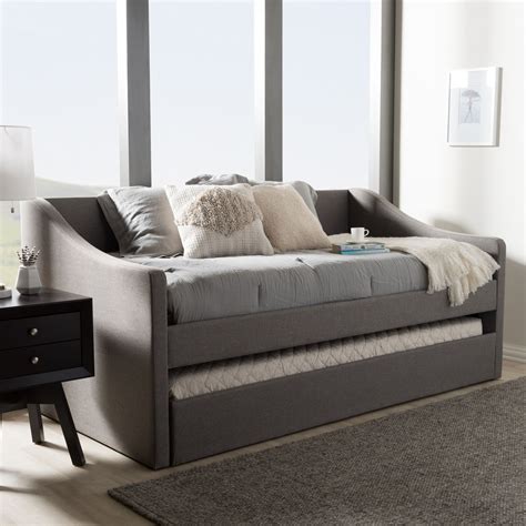 Baxton Studio Silvana Daybed With Trundle Daybed With Trundle Twin