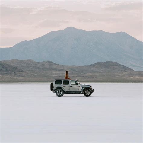 We were amidst the bonneville salt flats long before we actually reached the parking area for visitors. Driving at sunset on the Bonneville Salt Flats in Utah. If ...