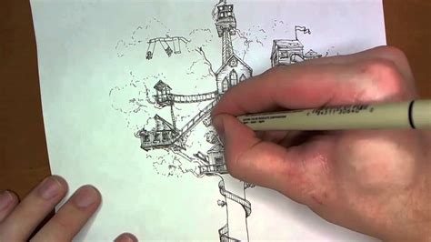 How To Draw Your Dream Treehouse Youtube