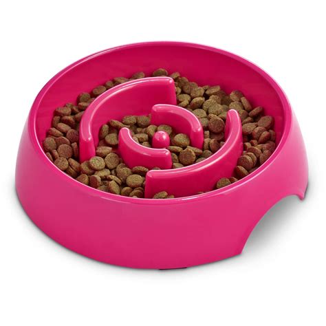 Harmony Pink Plastic Slow Feeder Dog Bowl Large Petco In 2021 Dog