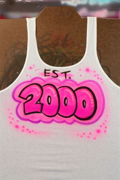 Personalized Airbrushed Est Year Birthday Crop Top Tank Top Wife