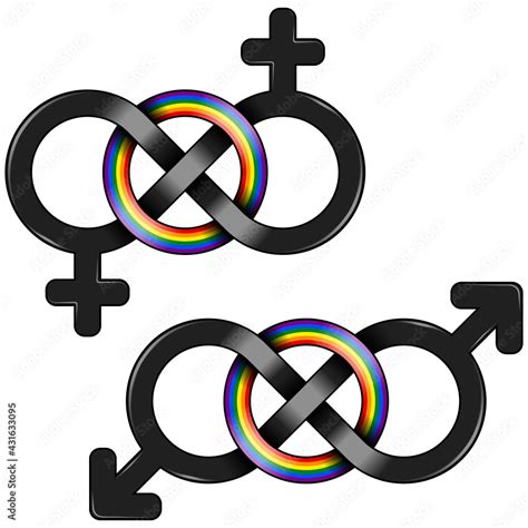 Lgbt Symbol Design United By Infinity Symbol Of Sexual Diversity Intertwined With The Symbol Of