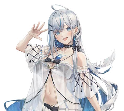 Rola Vtuber Silver Hair Artist Request Chinese Commentary Second Party Source 1girl