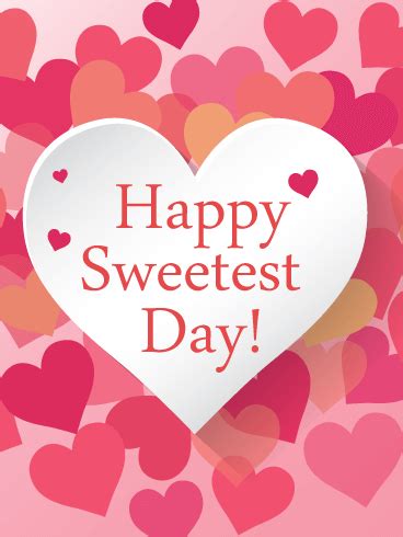 sweetest day lovely heart card birthday greeting cards