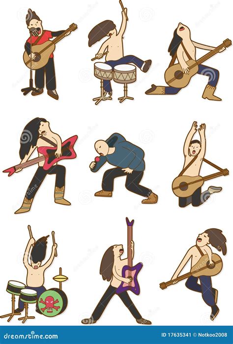 Cartoon Rock Music Band Icon Stock Image Image 17635341