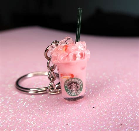 Pink Drink Starbucks Keychain Etsy